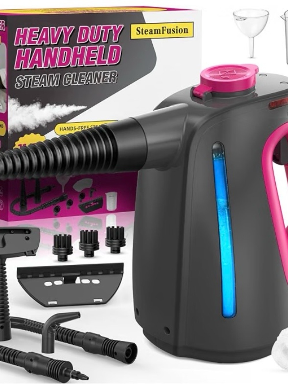 New - Heavy Duty Handheld Steam Cleaner Multi Purpose Pressurized Steam Cleaner